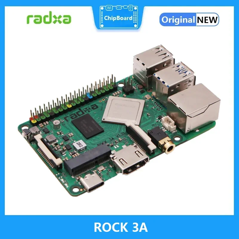 Radxa ROCK 3A 쿼드 코어 64 비트 암, 록칩 RK3568 SoC 4K 개발 보드