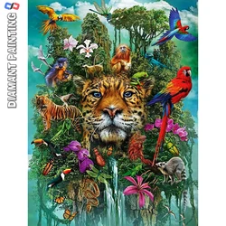 5D Full Diamond Embroidery Leopard DIY Diamond Painting Animals New Arrival Tiger Picture Of Rhinestone Art Zoo Home Decoration