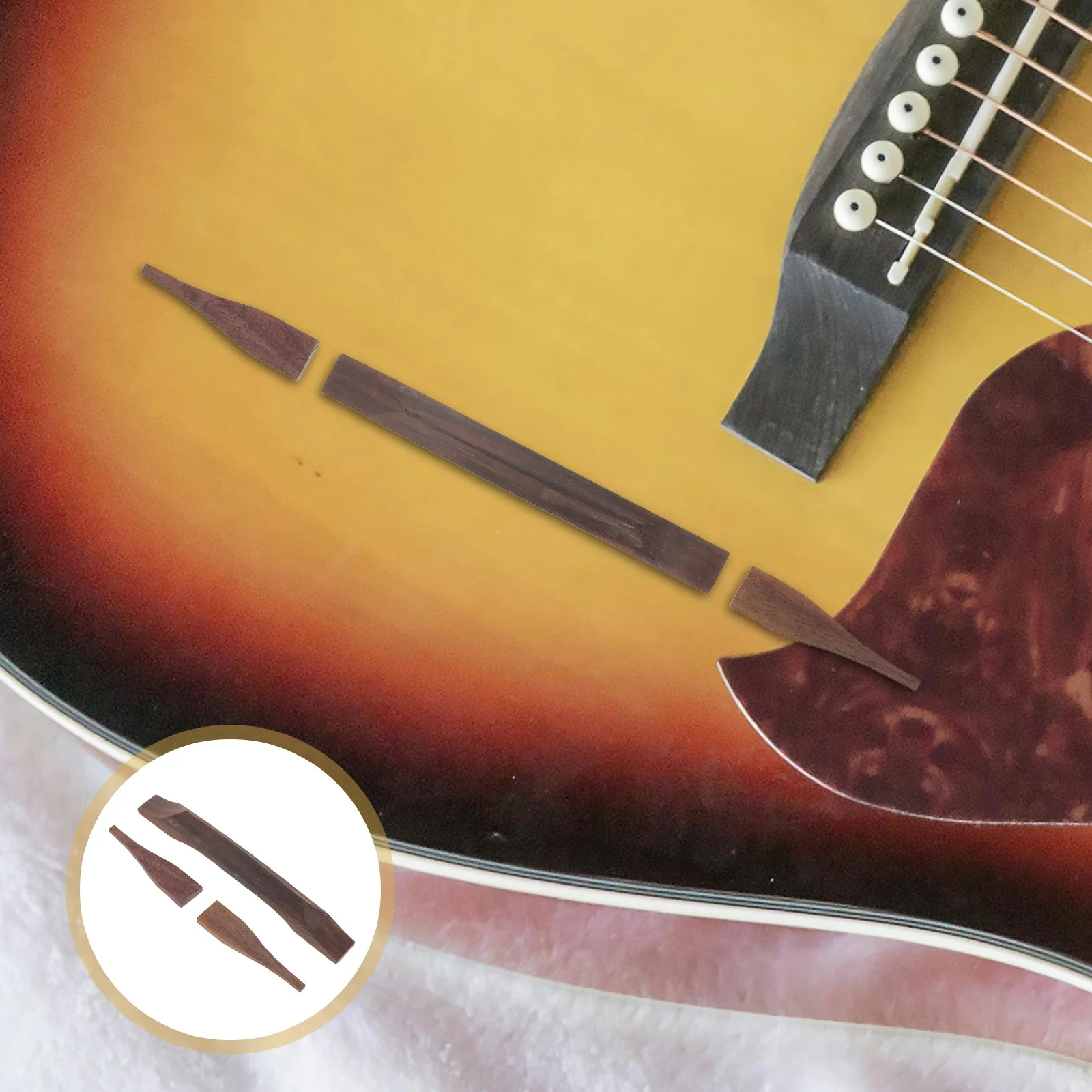 

1Set Classic Jazz Guitar Saddle Kit Polished Rosewood Acoustic Bridge Replacement Part for Precision Sound Enhancement