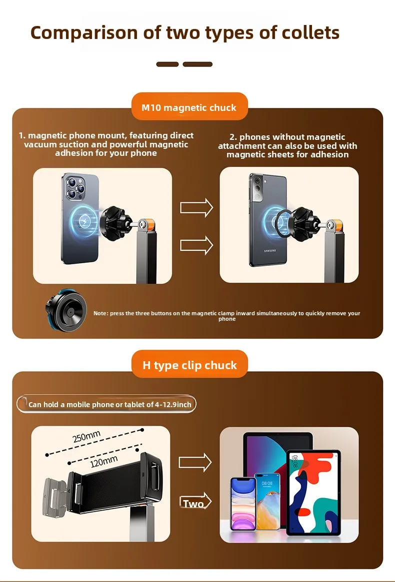Wandmontierter Desktop-Telefon- und Tablet-Ständer mit Verstellbarem Schwanenhals-Klemmhalter für Schlafzimmer, Büro, Lesen und Videoanrufe – Detail 19
