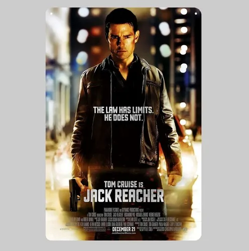 Jack Reacher Tom Cruise Film Metallposter Blechschild 20x30cm Plakette - Aluminium