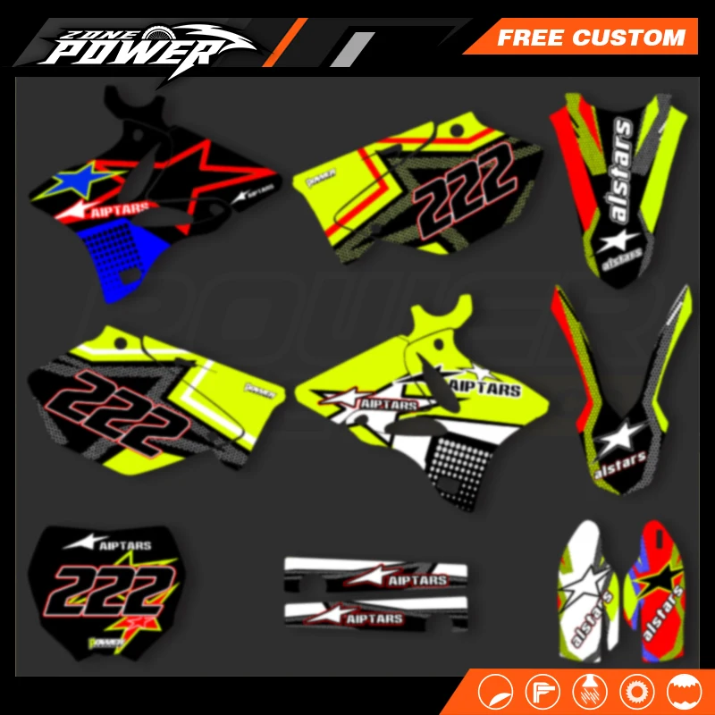 

Powerzone для Yamaha YZ125 YZ250 YZ125 YZ 250 2002-2014, обтекатель мотоцикла, графический фон, наклейки, наборы наклеек на заказ