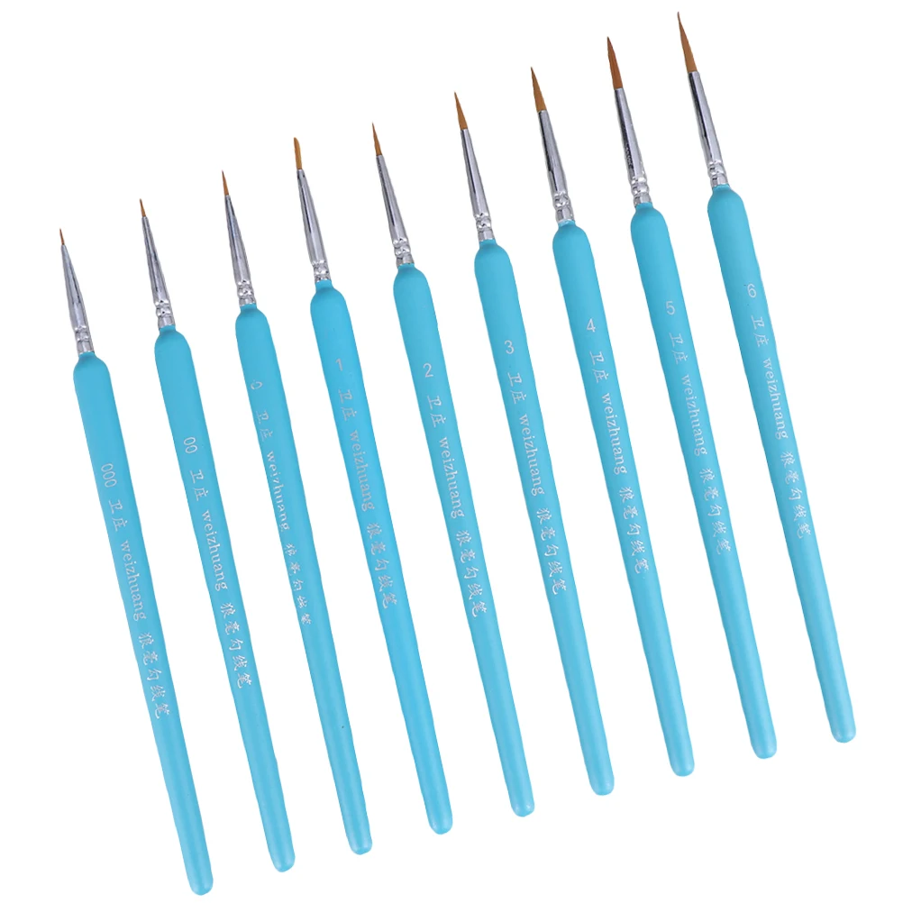 

9pcs Paint Brushes Set Durable Material Acrylic Watercolor Gouache Oil Painting Detail Brush Craft Travel Convenient