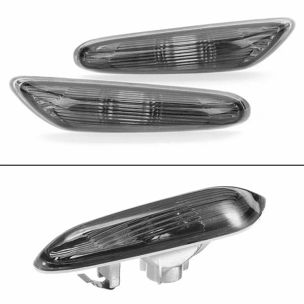 Pair Car Smoke Side Marker Shell Repeater Indicator Turning Signal Lamp Cover For BMW E46 Sedan Wagon 3 Series Facelift 02-05