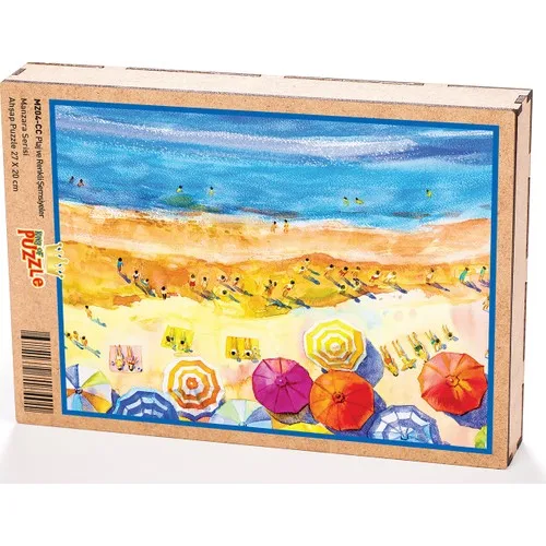 King Of Puzzle Beach and Colorful Umbrellas Wooden Jigsaw Puzzle 204 Pieces (MZ04-CC)