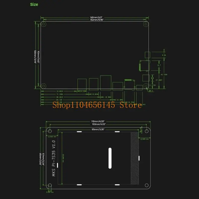 لوحة MKS SKIPR تدور كليبر دعم EMMC PI-TS35 شاشة رباعية النواة 64bit SOC STM32F407VET6 لـ Voron VS لـ RaspberryPi #6