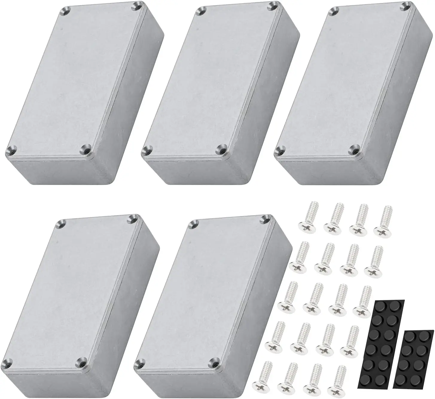 DaierTek 5PCS 1590B Obudowa pedału gitarowego Aluminiowa obudowa odlewu ciśnieniowego Stomp Box Case 112x61x32mm Przełącznik dwupozycyjny