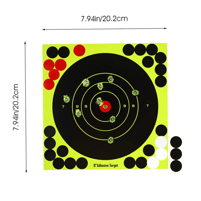 8Inch Self Adhesive 10Pcs Reactivity Shooting Target Paster Aim Training Reactive Target Papers Stickers Training Accessories