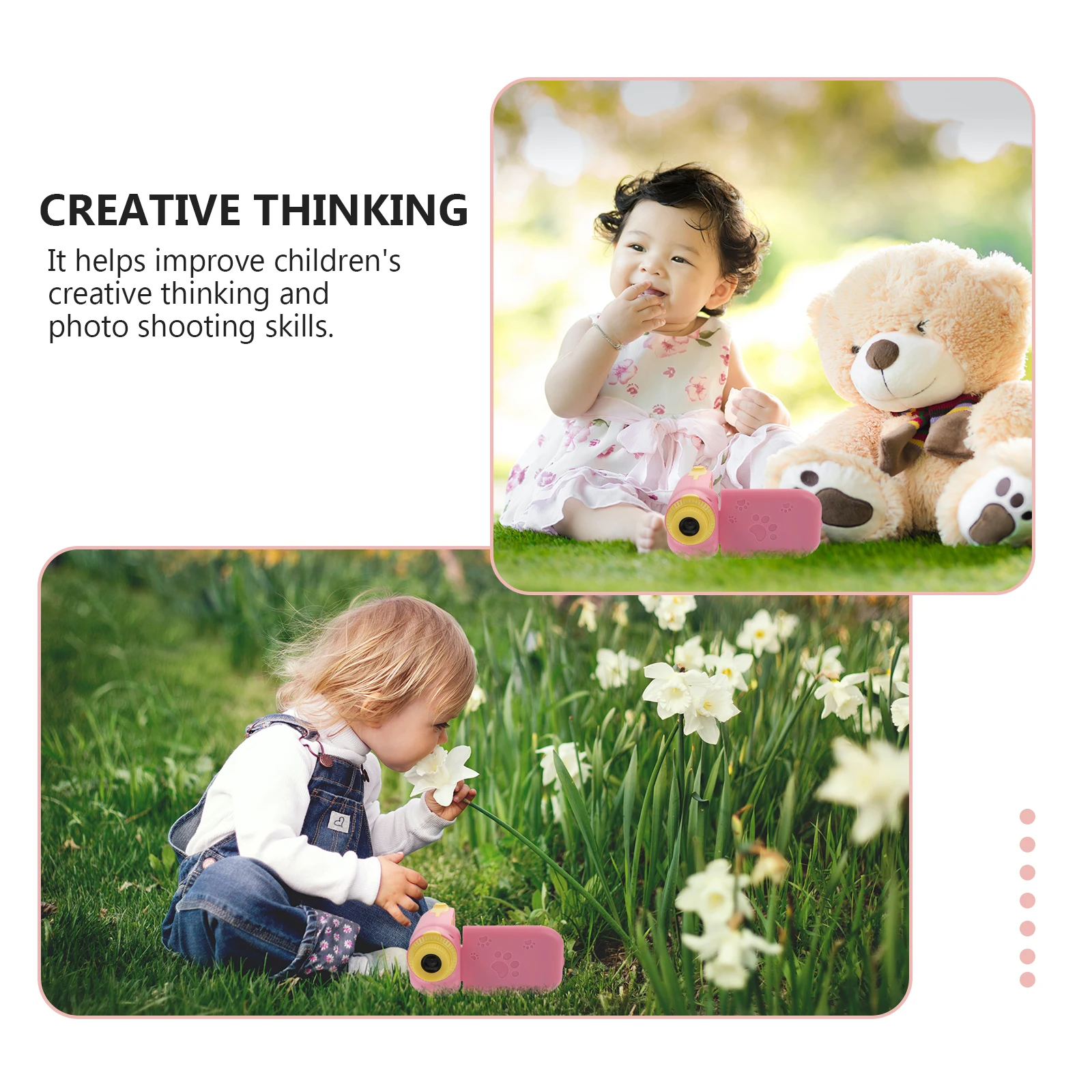 مجموعة واحدة من الكاميرا الرقمية للأطفال بتصميم كرتوني عالي الوضوح 20 ميجا بكسل للتصوير الفوتوغرافي الإبداعي كاميرا صغيرة لصور السيلفي للأطفال كهدية للأطفال الصغار