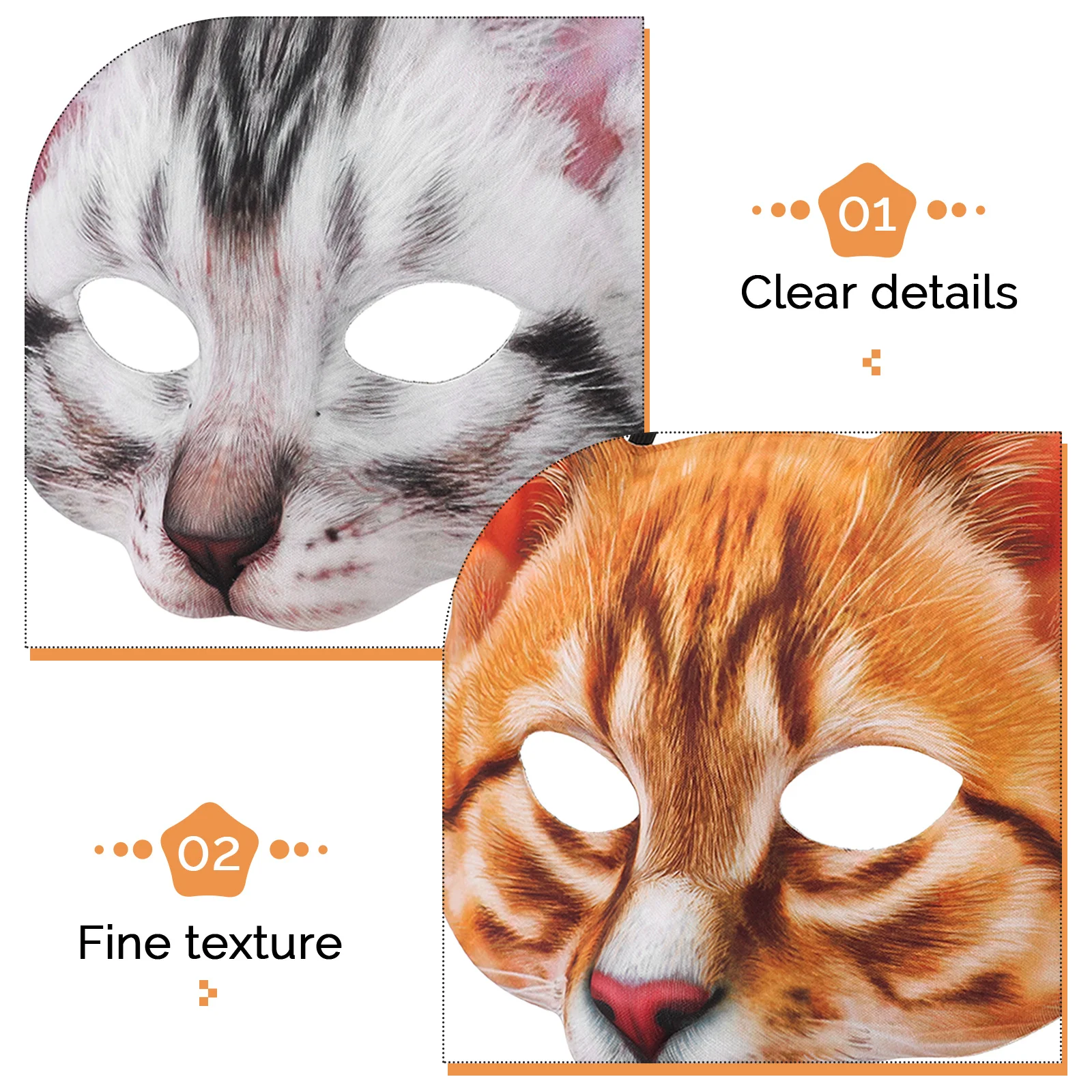 

2pcs Cat Mask For Halloween Party Cosplay Masquerade Festival Animal Mask Decorative Unique Costume Accessory Women