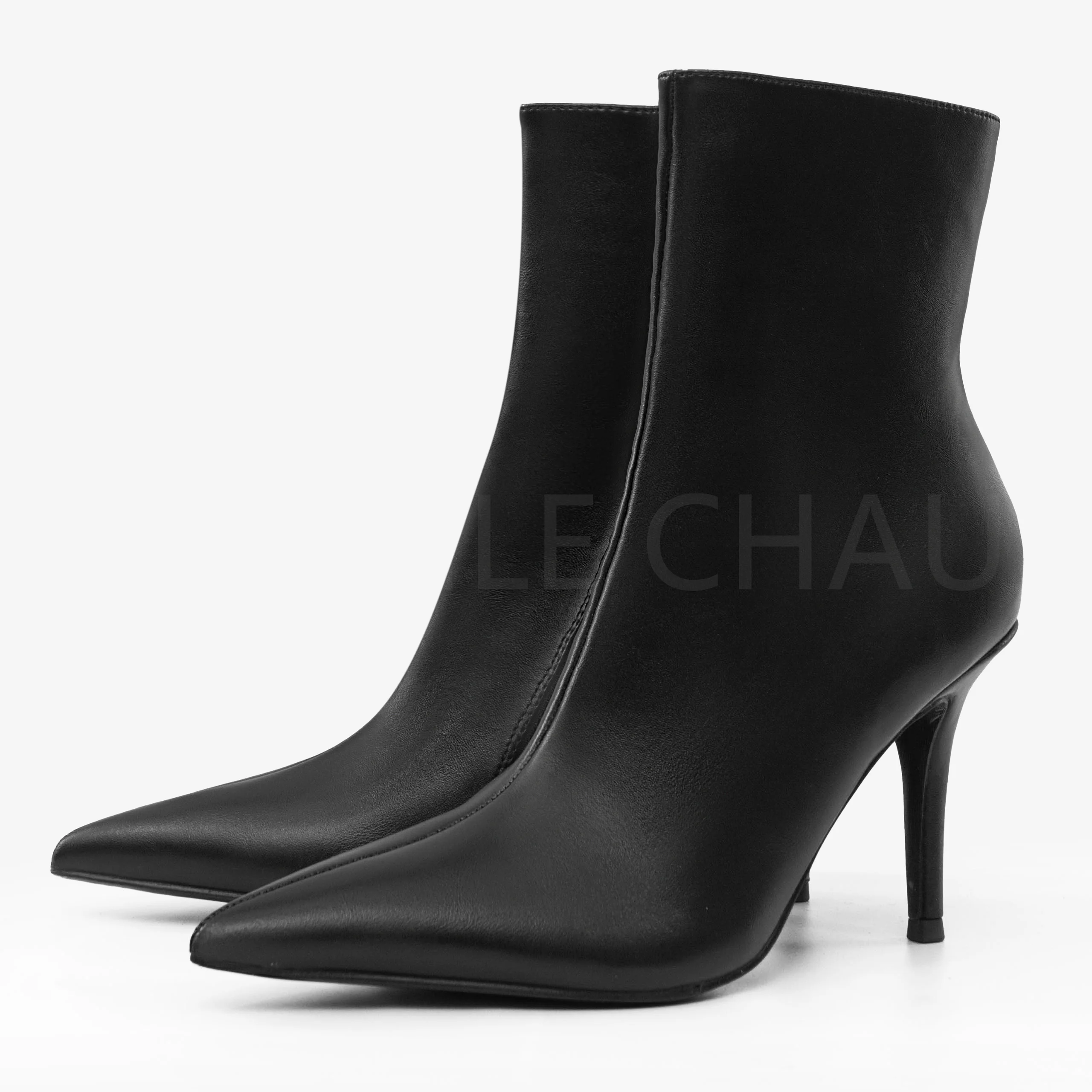 

【Measure your feet length before order】Luxury Designer Women High Heel Mid-Calf Boots Sexy Dress Pointy Toe Lady Shoe 138-CHC-33