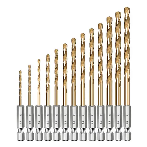 3/7/13PCS 1/4Hex 생크 트위스트 드릴 비트 세트 목재 금속 구멍 커터 코어 드릴링 도구 코발트 드릴 비트 2 3 3.5 4.5 5 6.5mm HSS