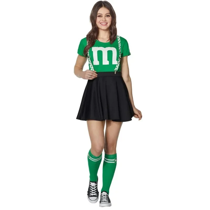 Sexy Japanese High School Girl Cheerleader Glee Style M Fancy Dress Halloween Cheerleading Cosplay Costume