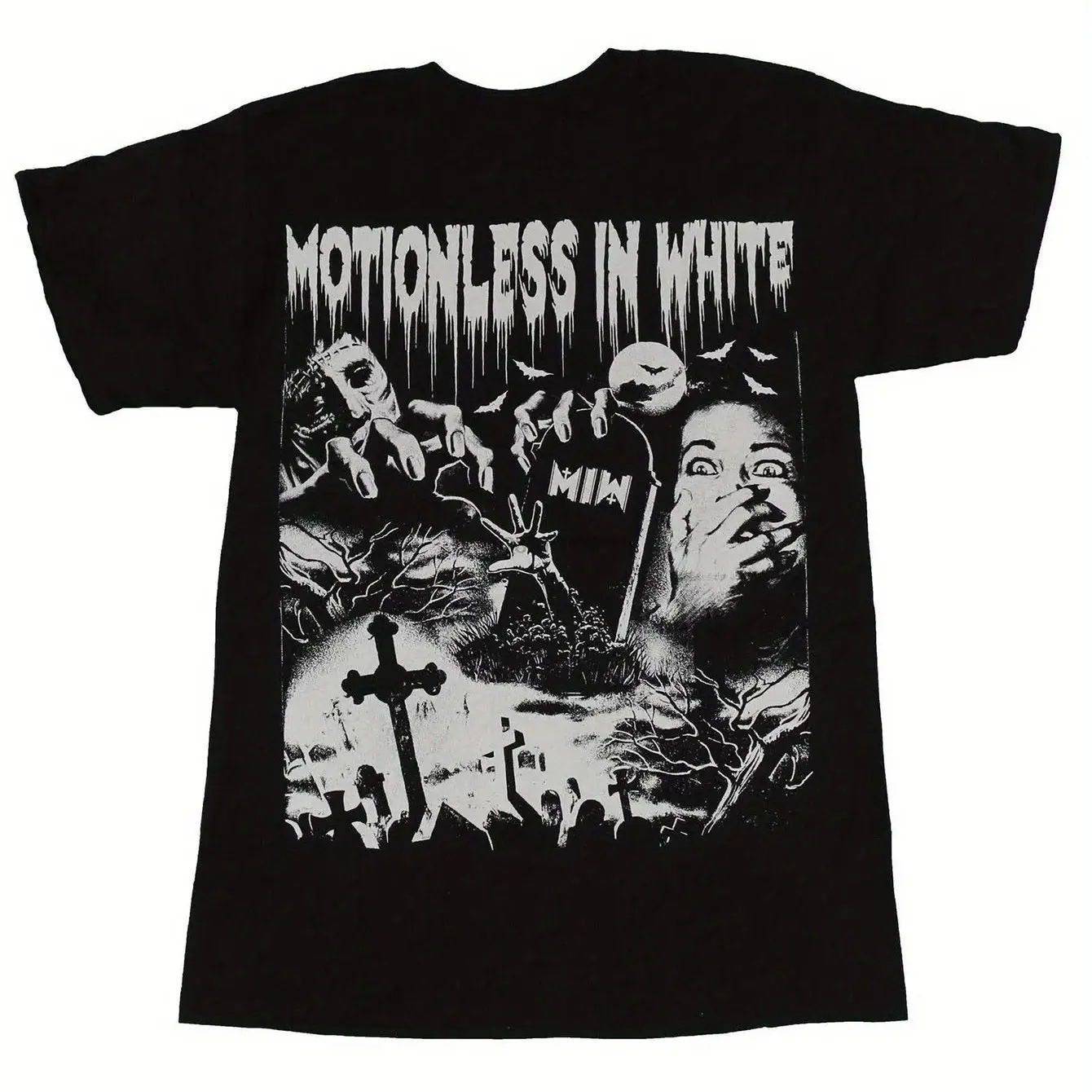 

Motionless in White Graphic Cotton Tee Comfort Fit Short Sleeve Machine Washable Perfect for Casual Wear Lounging