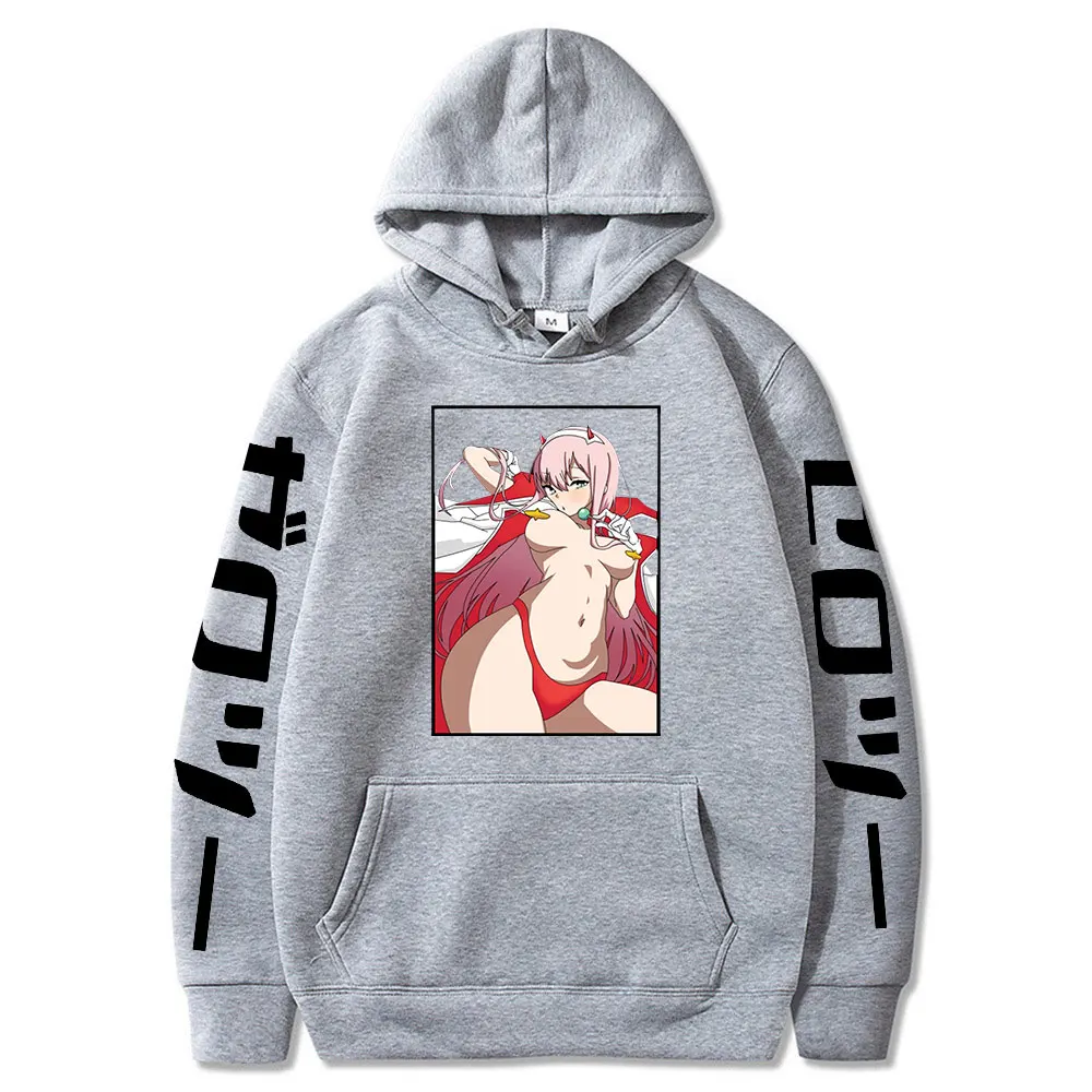 Autumn Hoodies Anime Zero Two Print Pullover Hoodie Women Men Oversized Hoody Harajuku Y2k Hoodie Casual Unisex Sweatshirt Coat