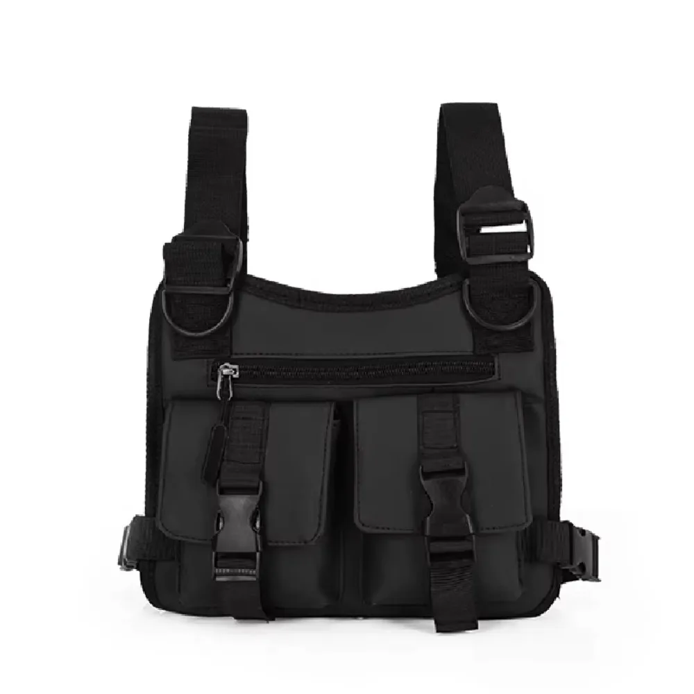 متعددة جيوب صدرية للجري حقائب الظهر للجنسين موضة الهيب هوب الشارع الشهير قابل للتعديل تخزين الهاتف صدرية أكياس تخزين الهاتف #2