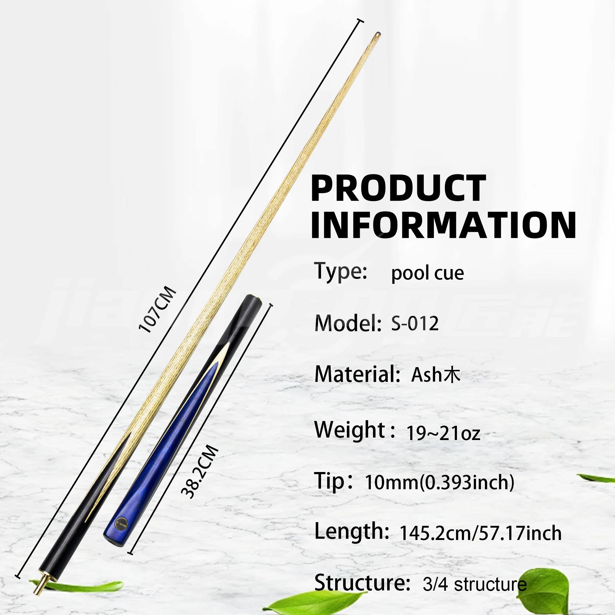 Anti-Explosion Pool Cue 10mm Tip Brass Joint North American Ash Walnut Billiard Cue Stick for Snooker Chinese Pool 16-Ball view 5