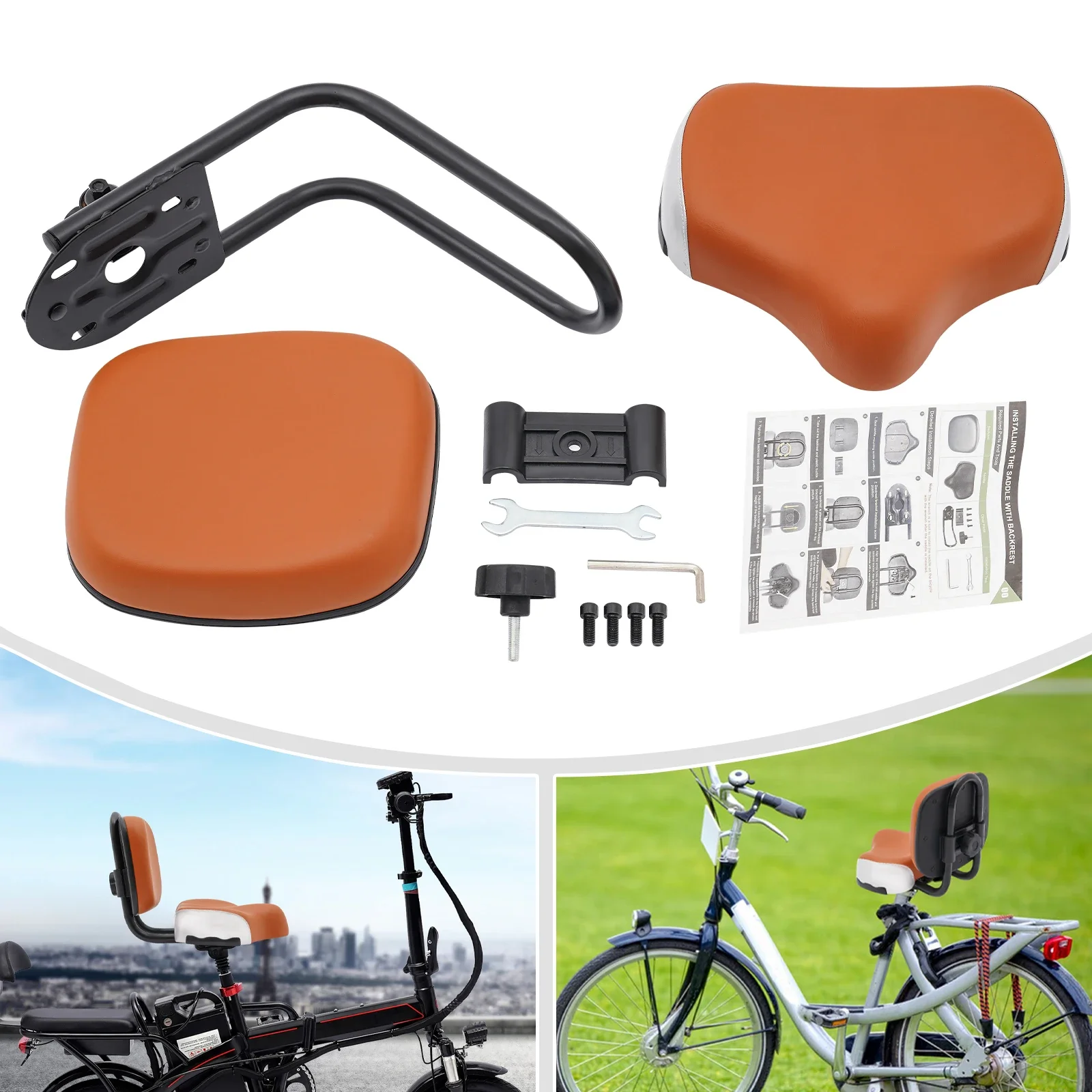Sella Comoda per Triciclo - Sedile Bici Regolabile in Altezza con Schienale per Mountain Bike, Tricicli e Bici da Pendolare