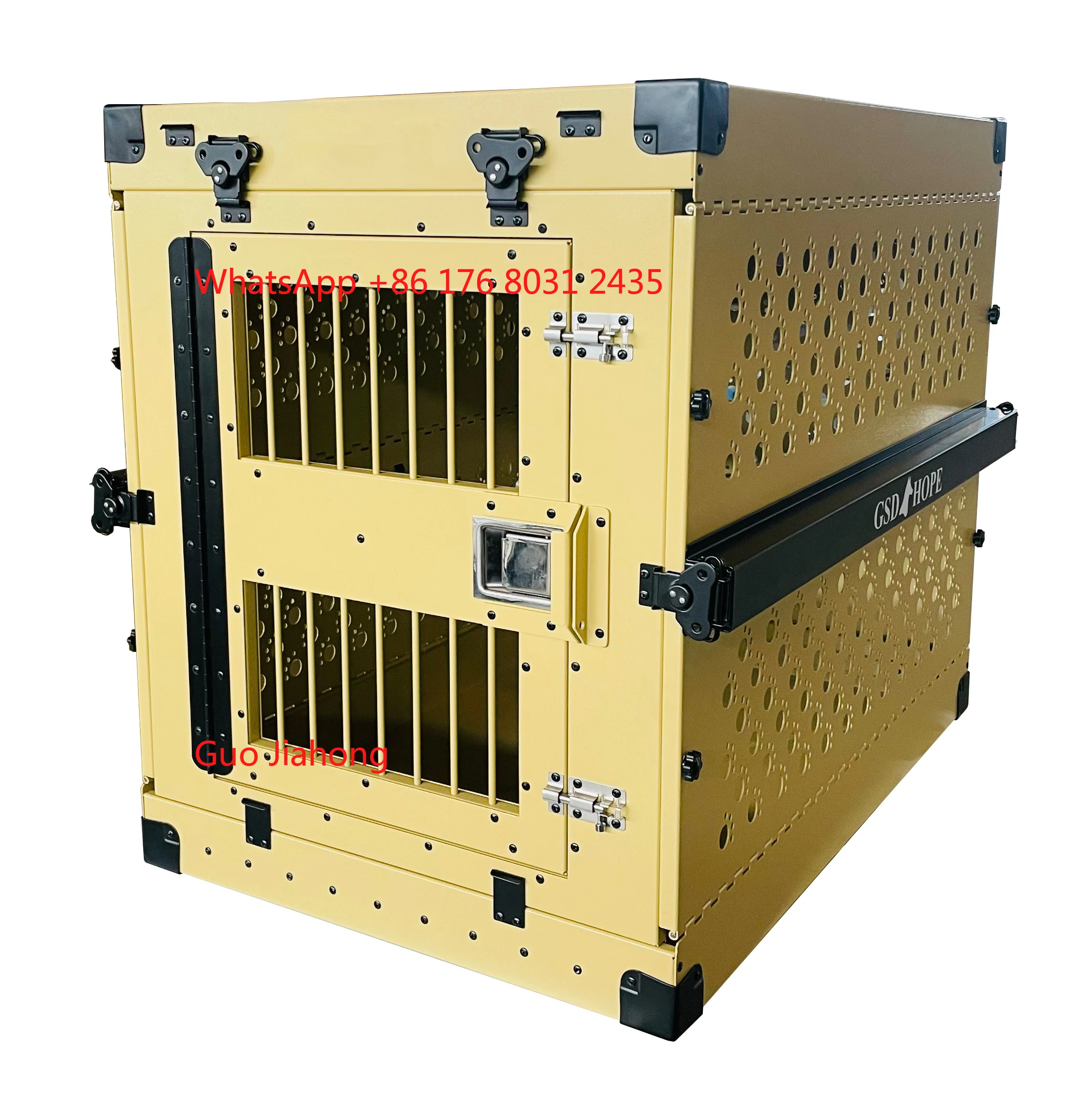 

Yellow Aluminum Foldable Dog Transport Box