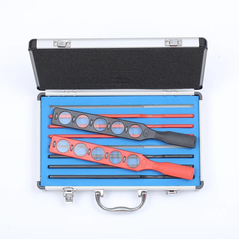 

Ophthalmic Retinoscopy Set Plastic Bar Aluminium Case Board Optical Supplies