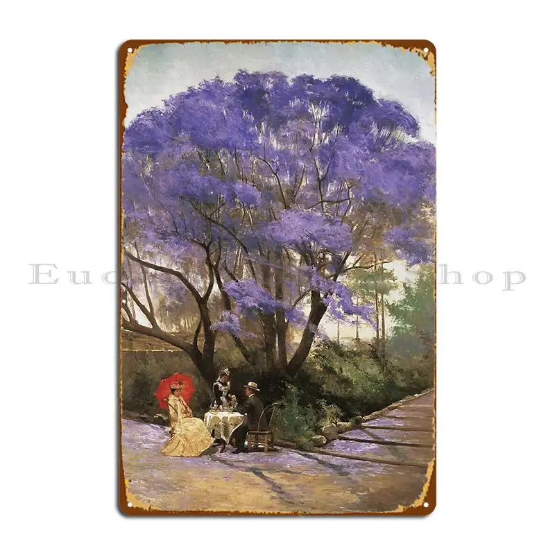 Godfrey Rivers Under The Jacaranda 1903 Metal Sign Decoration Customize Plaques Club Party Tin Sign Poster