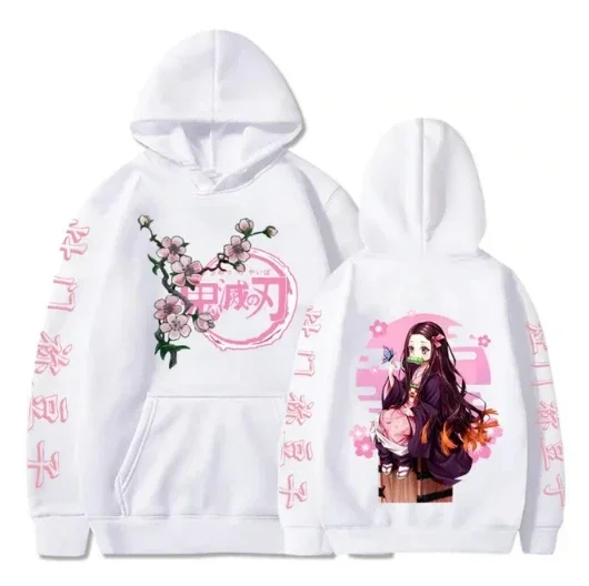 Kimetsu No Yaiba Demon Killer Sudadera con capucha Anime Kamado Nezuko Sudadera con capucha Otoño Invierno nueva moda Vintage hombres y mujeres ropa de calle