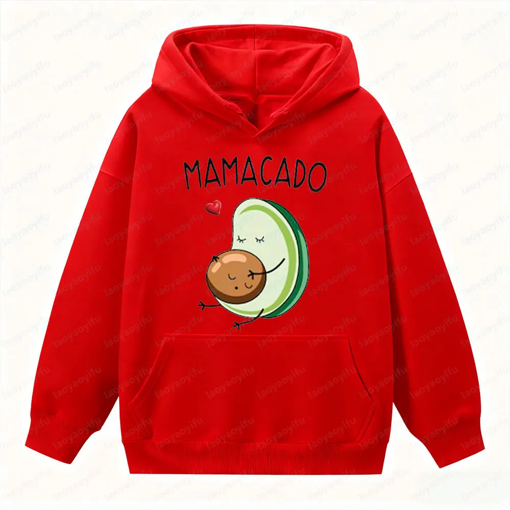 الأسرة مطابقة الأفوكادو البلوز Papacado Mamacado متعة الرجال النساء هوديس استحمام الطفل هدية القمم إعلان الحمل البلوز