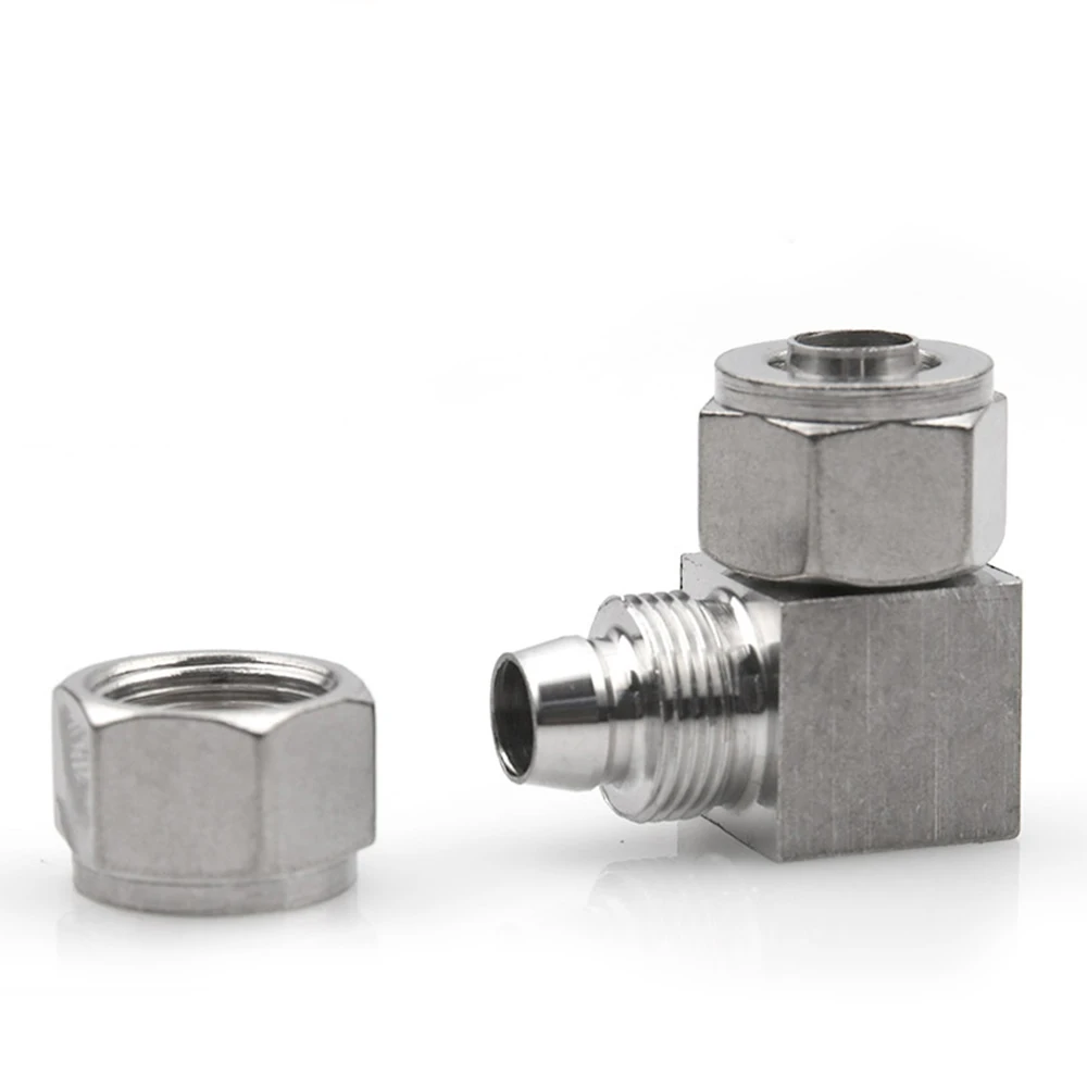 304 Stainless Steel Pneumatic Quick Twist Joint 90 Degree Right Angle Hose PTFE Tube Nylon tube 4 6 8 10 12 14 16mm 8*6 10*12
