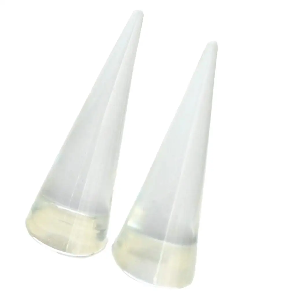 2x Clear Cone Ring Holder for Jewelry Engagement Wedding Ring Trinket Tray