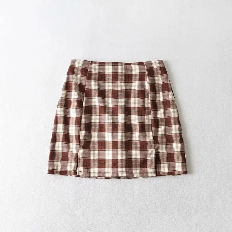 

Womens High Waist Mini Short Skirt 2024 Korean Streetwears Vintage Sexy Clothing Summer Harajuku Plaid Pencil Skirts Plaid New