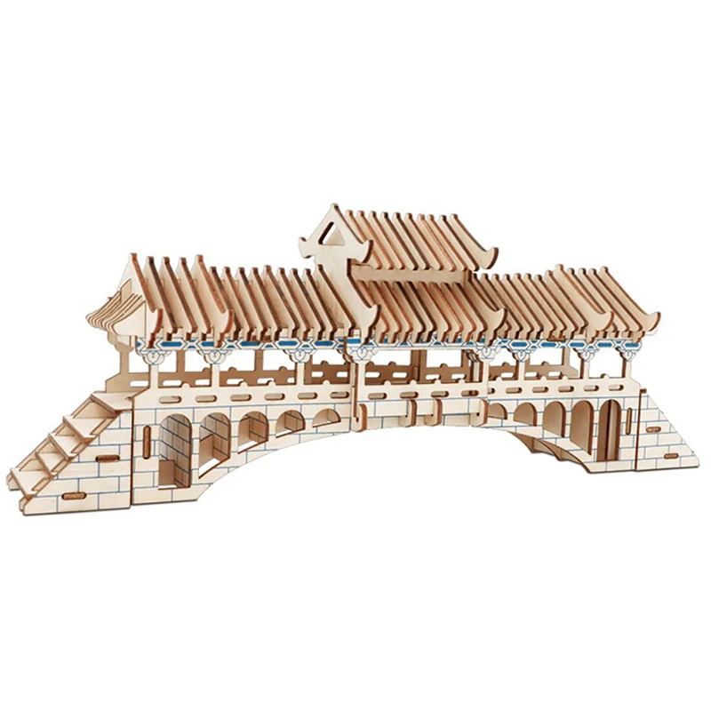 子供のための3D木製パズルゲーム,タワー,ドライバー,ブリッジ,ビルディングモデル,教育玩具,DIY,子供の誕生日プレゼント