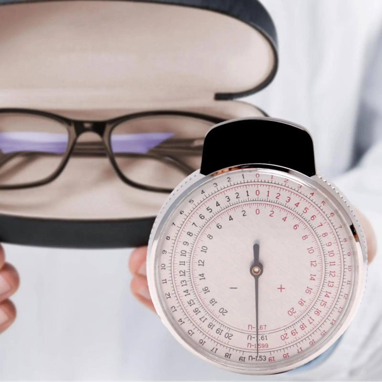 Eyeglasses Lens Measure Curve Meter Handheld Portable Ophthalmic Lens Clock