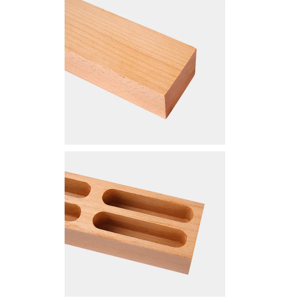 Tarjetero de madera con 4 compartimentos, caja organizadora de negocios Vintage para escritorio de oficina, almacenamiento de tarjetas, notas, fotos y notas