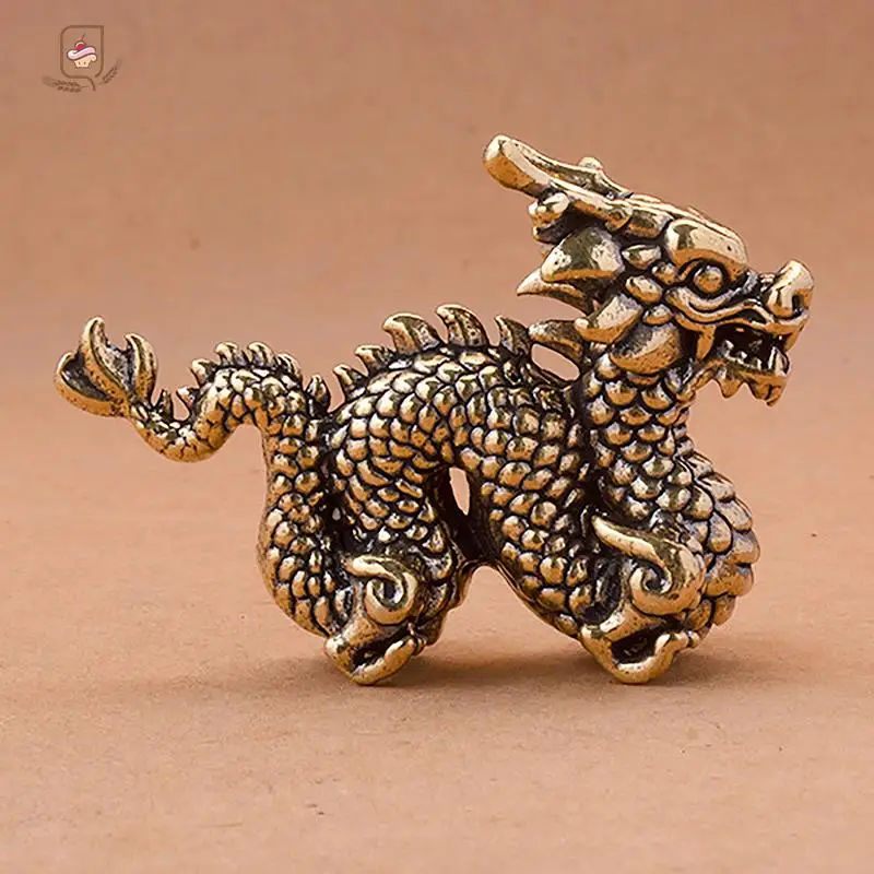 Antique Dragon Statue Ornament Moveable Body Joints Exhibition Hall  Decoration Zodiac Animal Brass Crafts Collection