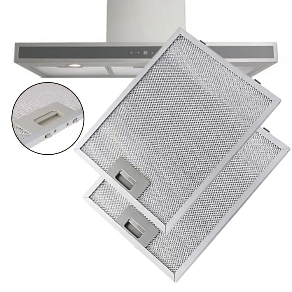 Filtros de metal graxa de escape para cozinha, Gama Hoods, Silver Filter, Home Improvement Acessórios, 370x270mm, 1Pc