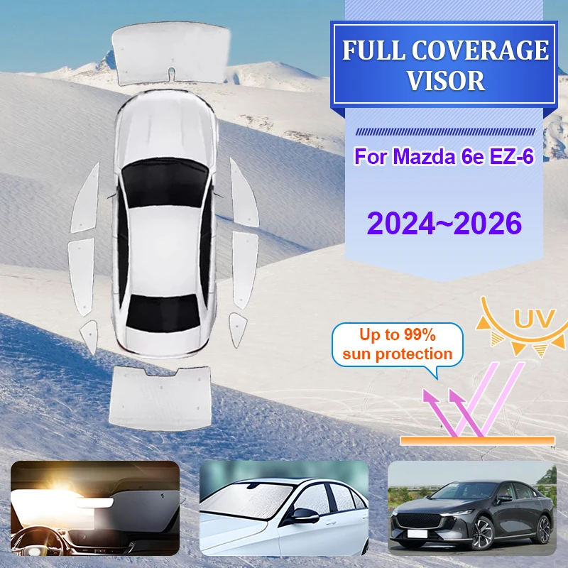 

For Mazda 6e EZ-6 Accessories J90A 2024 2025 2026 Car Windshield Cover Sunshades Heat insulation Reflector Shade Visor Auto Part