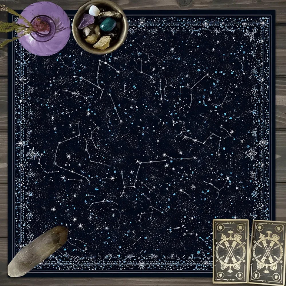 1pc Mystic Tarot Altar Tablecloth, suitable for pagan, witchcraft, astrology, Halloween, and Thanksgiving decorations