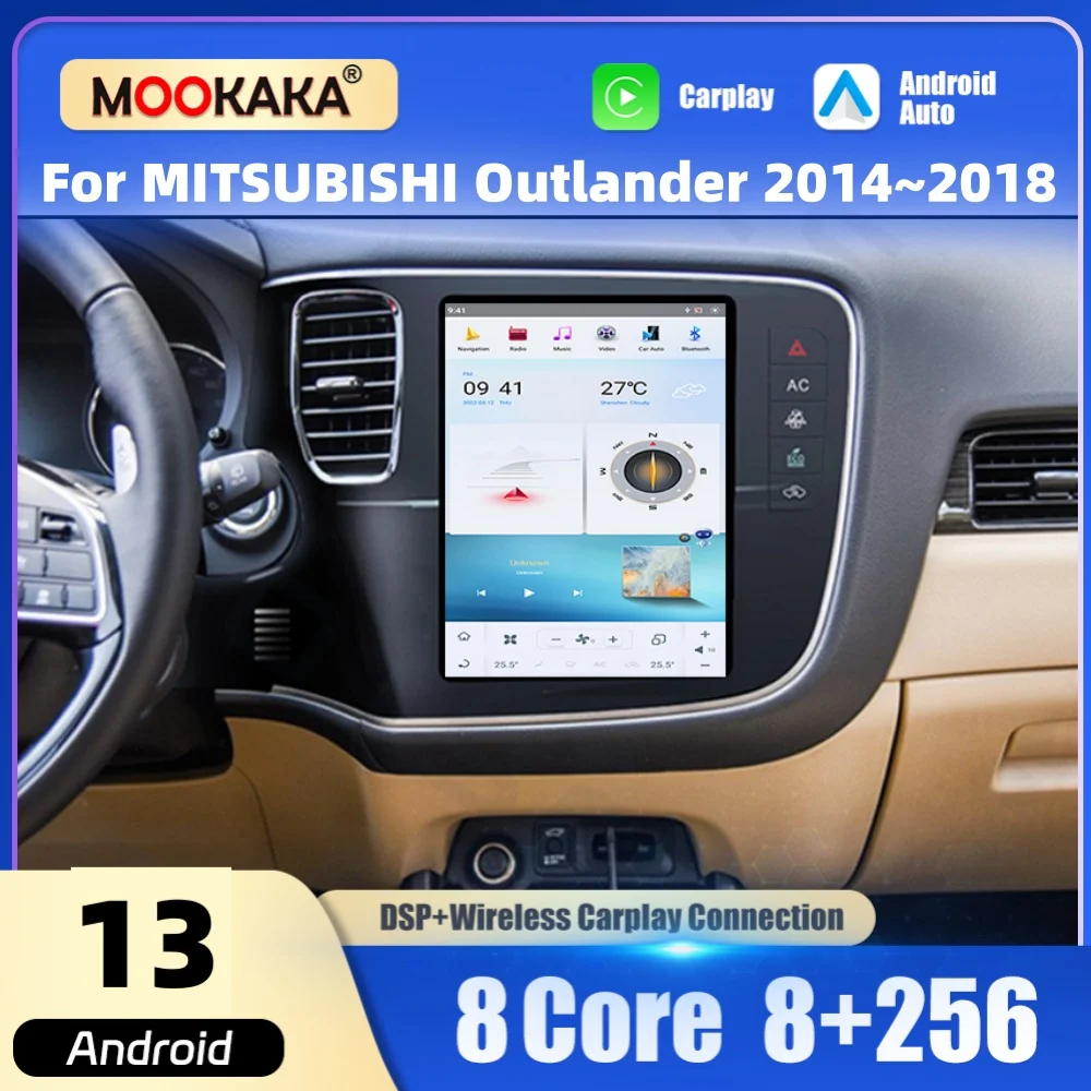 Android 13 Qualcomm Radio For MITSUBISHI ASX RVR Outlander 2014~2018 Car Multimedia Player GPS Navigation DSP Stereo Carplay