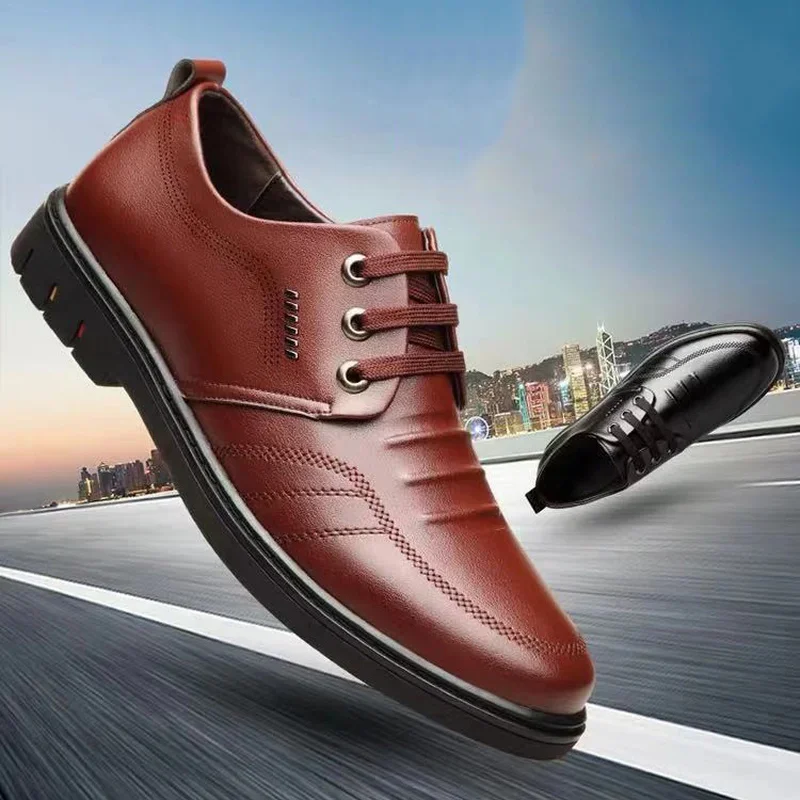 Leather Male Dress Shoes Man Casual Leather Shoes Business Mens Shoe Men Loafers England Flats Breathable Sport Outdoor Footwear