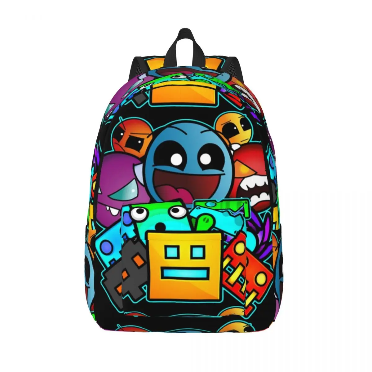 Geometrie Würfel Gaming Dash Old School Rucksack Grundschule High College Schüler Bücher tasche Männer Frauen Tages rucksack Geschenk