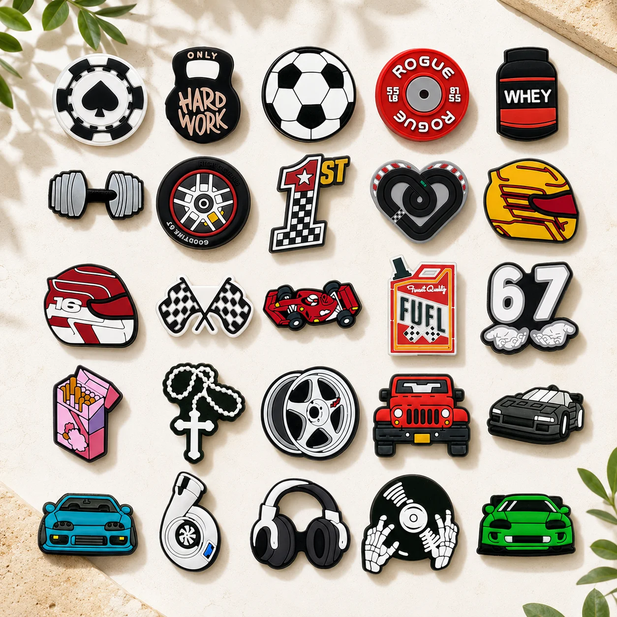 1/25 Stück Coole Schuh-Charms Rennsport-Zubehör für Jungen, Jeep- und Supercar-Charms für Schuhe, Kreuzförmige Sandalen- und Clog-Schnallen – Detail 1