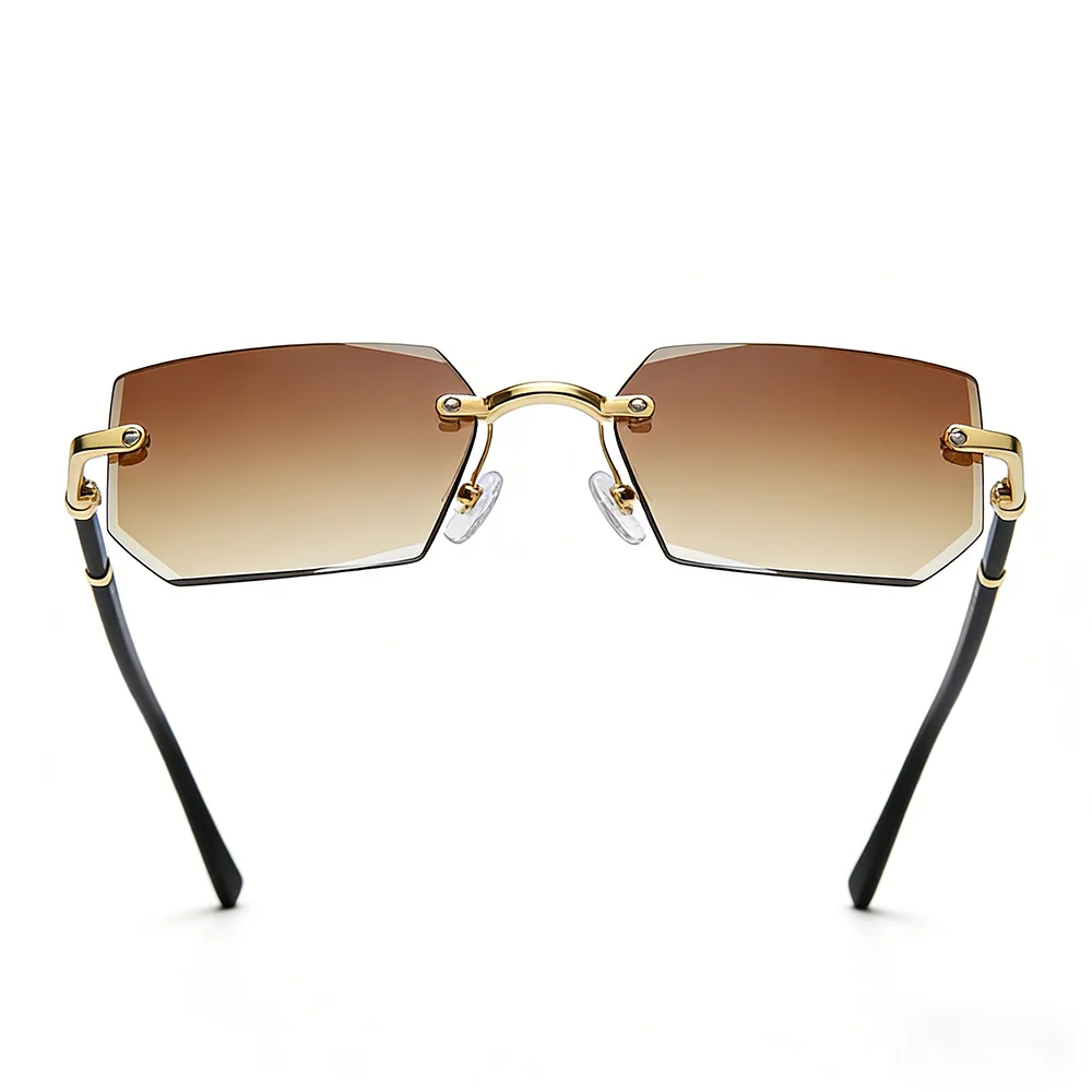 

Fashion Rimless Rectangle Sunglasses Popular Women Men Small Square Sun Glasses Female Male Summer Travel Driving UV400 Shades