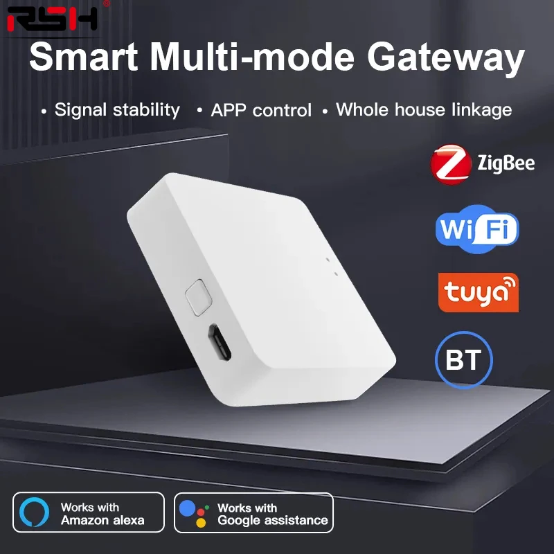 RSH ZigBee Gateway Hub Tuya Smart Multi-model Smart Home Life Bridge Bluetooth APP Wireless 2.4GWiFi Remote Control Alexa Google