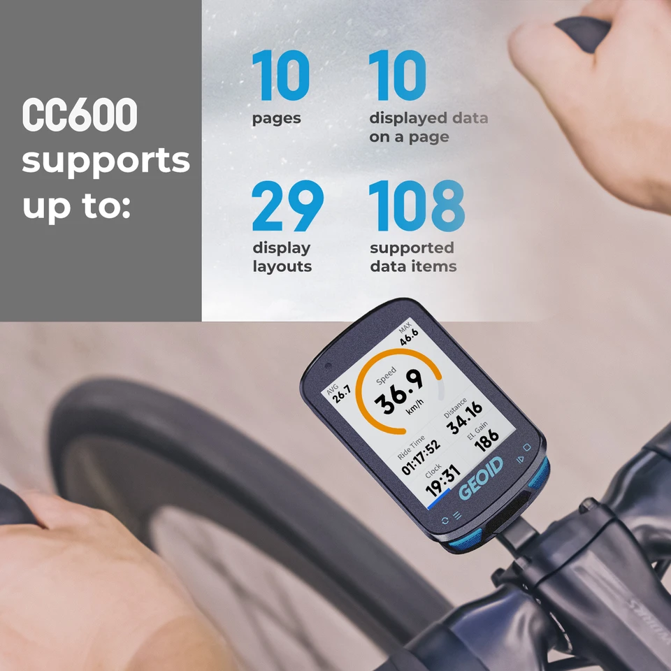 Geoid CC600 Bike Computer Color screen Smart Navigation GPS