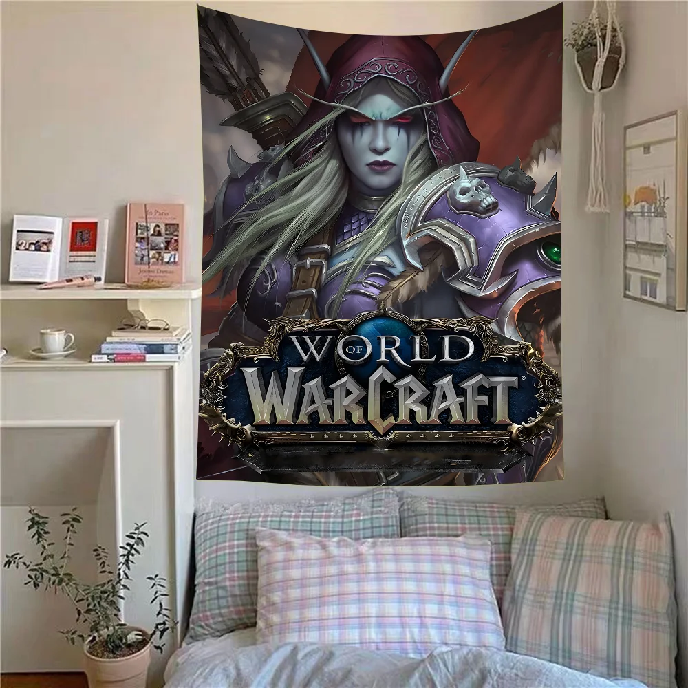 Classic Game World Of Warcraft Game Anime Tapestry Hippie Flower Wall Carpets Dorm Decor Cheap Hippie Wall Hanging