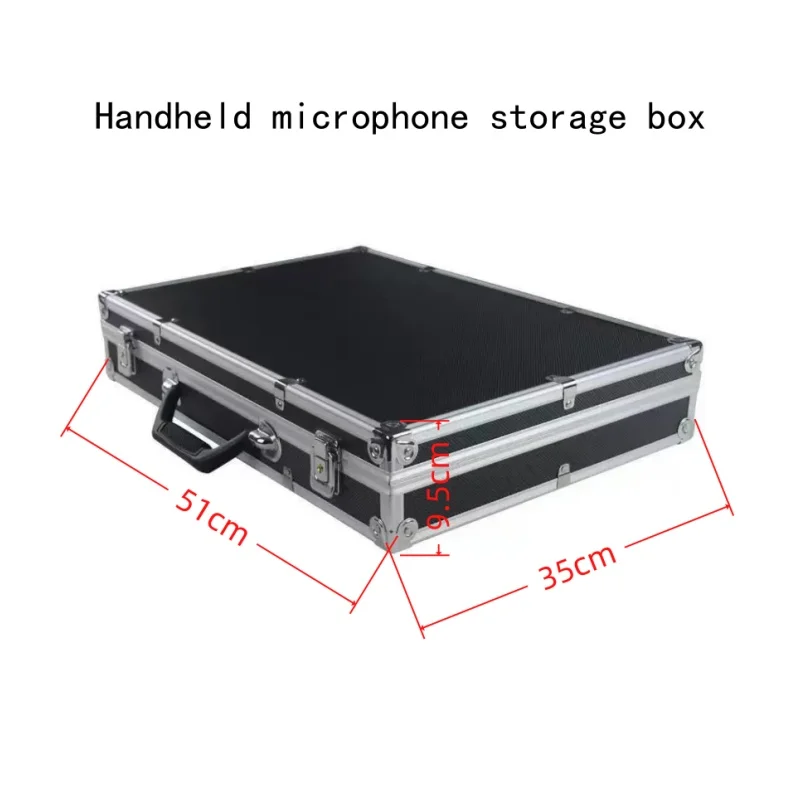 1 Wireless Microphone Storage Box, Aluminum Case That Can Hold 8 Handheld Microphones, Portable Microphone Suitcase for Performances, Microphone Aluminum Case, Handheld Microphone Storage Box, Wireless Microphone Flight Case, Aluminum Alloy Microphone Case, Ktv Microphone Storage Box.