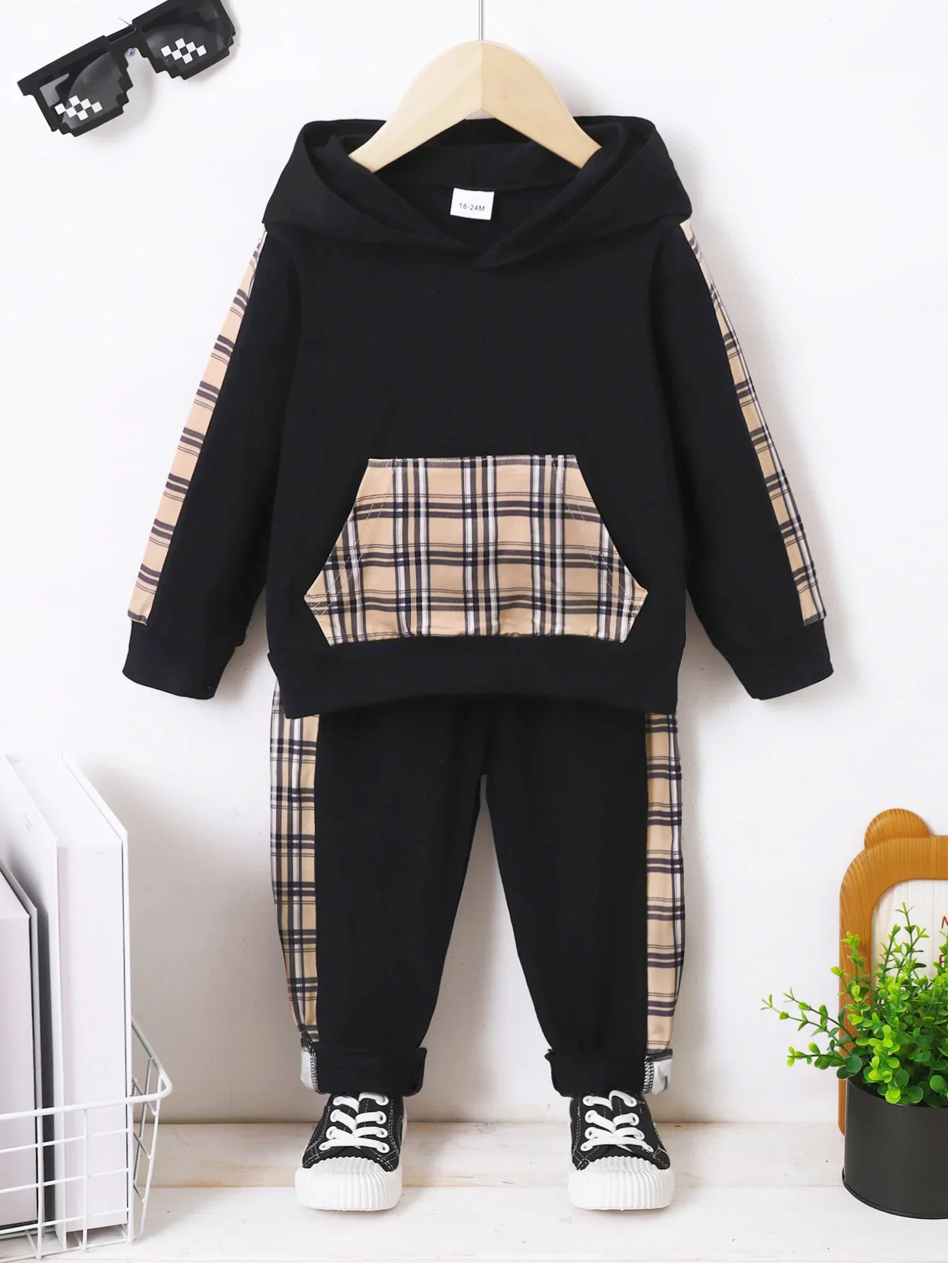 2PCS Kids Boy Clothes Set Pocket Style Hooded Long Sleeve Top+Pants Spring&Autumn Fashion Sport Suits for Child Boy 1-6 Years