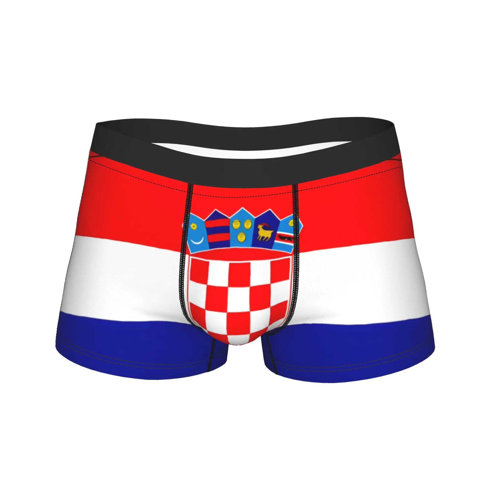 Croatia Croatian National Flag Red White Blue Stripes Underwear  Underpants Shorts Briefs For Men Pouch Oversize Boxershorts