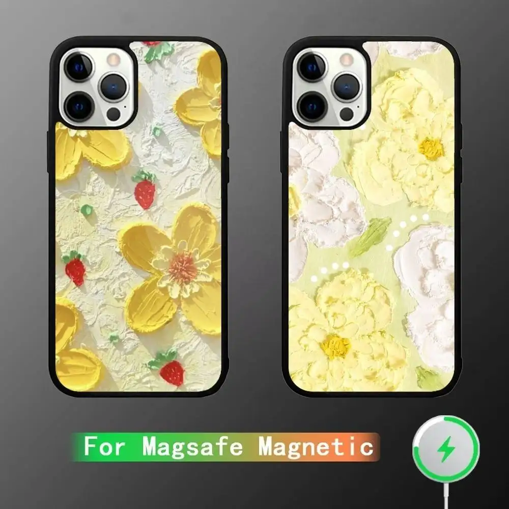 

Retro Oil Painting Phone Case For iPhone 17,16,15,14,13,12,11,Pro,Max,Plus,Mini,SE4,E Magnetic Magsafe Wireless Charging