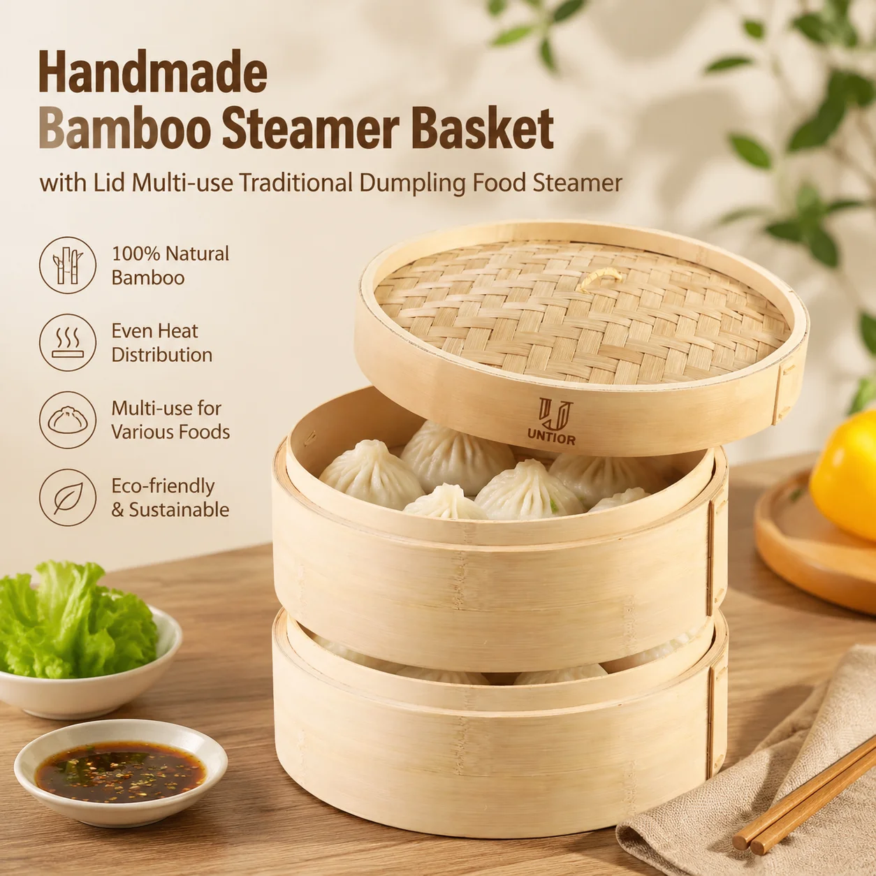 Mini vaporera de bambú hecha a - Bao Steamer Bamboo reseña y precio